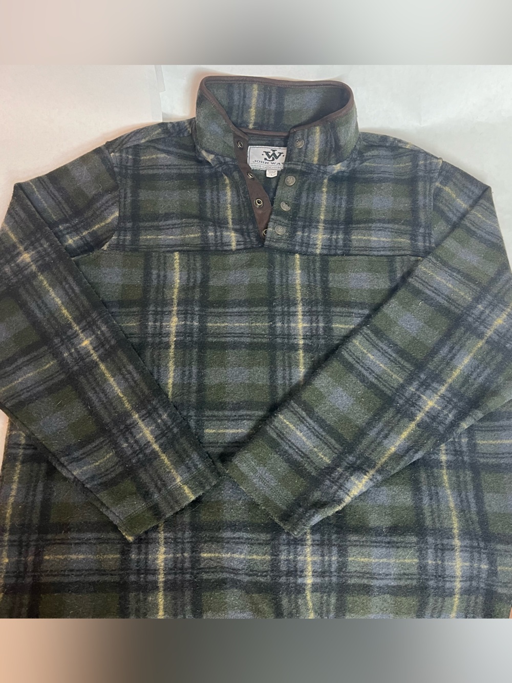 Men's Green Plaid Fleece Pullover Hoodie